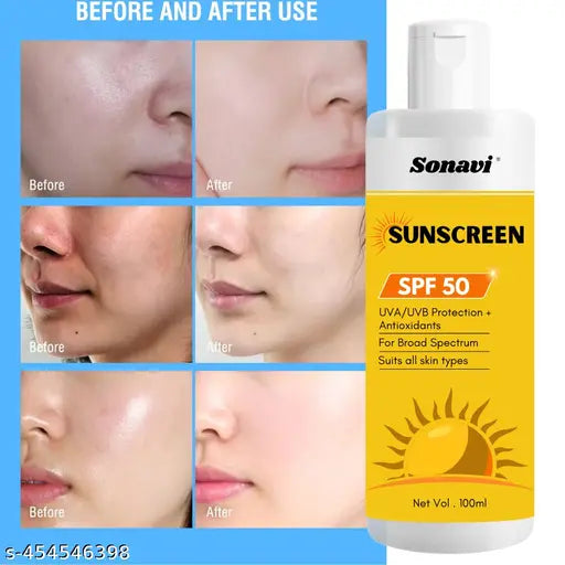 Sunscreen Cream SPF 50 For Oily & Dry Skin | 100ml (Pack of 2) - Springkart 