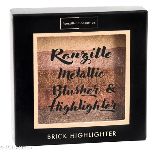 RONZILLE metallic blusher & square palette case highlighter Highlighter shade 01