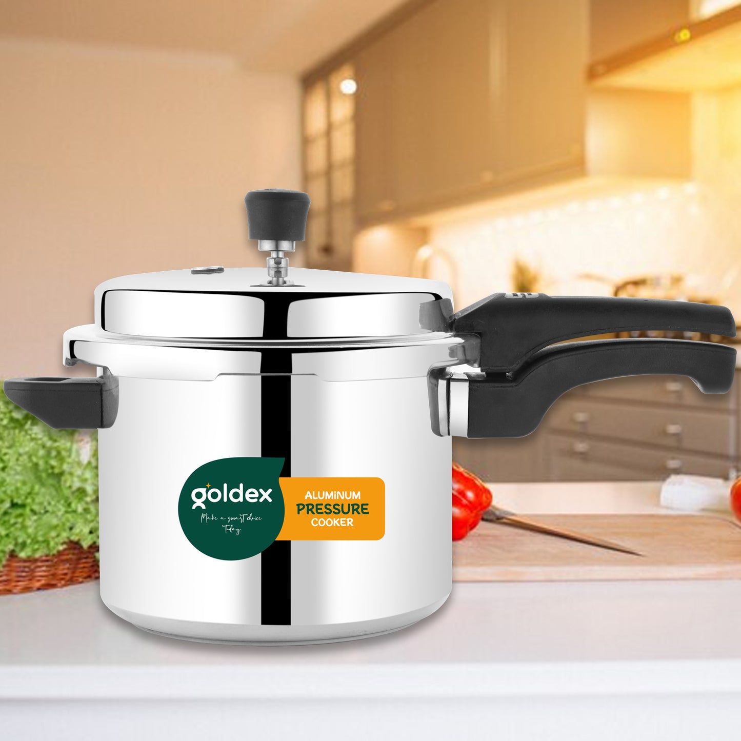 Aluminium Classic Goldex Pressure Cookers With Outer Lid (5 Litres) - Springkart 