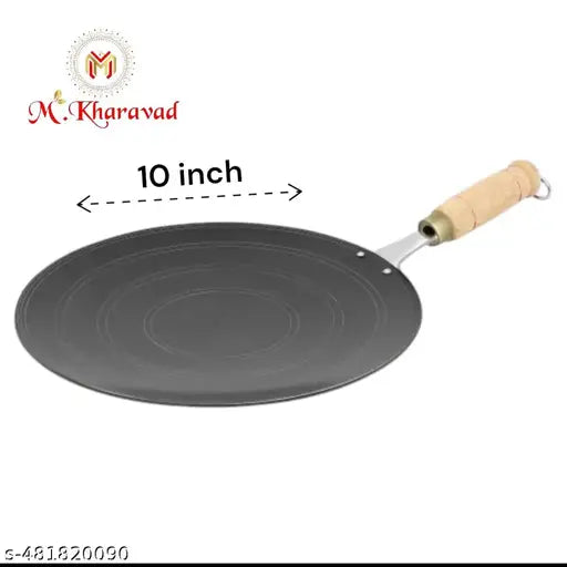 WOODEN H Loha tawa handmade lokhand roti tawa with wooden Handle size, paratha tawa, dosa tawa, cheela chila tawa