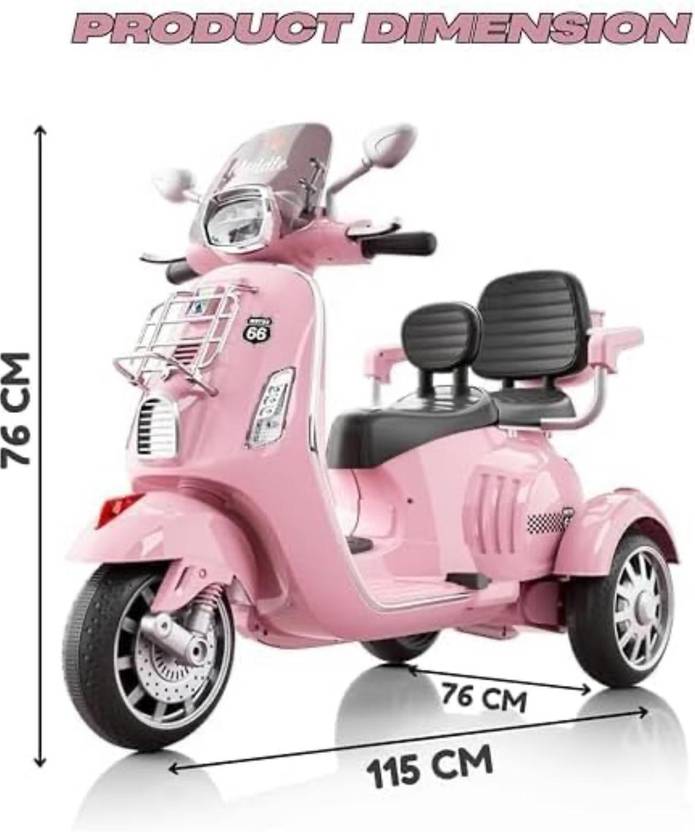 Kidscruser Vespa Scooter For Kids | Without Remote | Electric Bike PINK Scooter Battery Operated Ride On  (Pink)