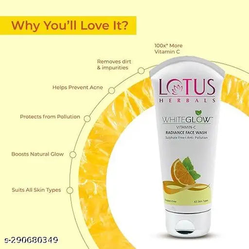 Lotus Herbals WhiteGlow Vitamin C Radiance Cream (50g) and Face Wash (100g) | 150g