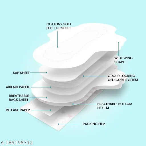 Everteen XL Sanitary Napkin Pads with Neem and Safflower, Cottony-Dry Top Layer for Women 3 Packs (20 Pads Each, 280mm) - Springkart 