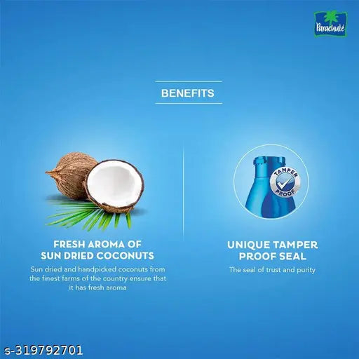 Parachute Coconut Hair Oil 200 ml Bottle - Pack of 3 - Springkart 
