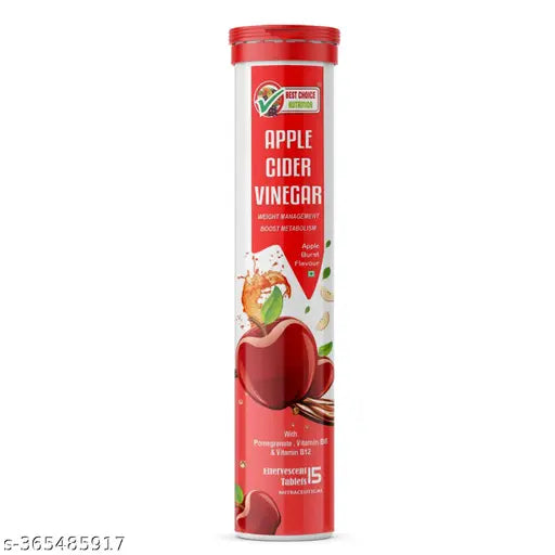 Apple Cider Vinegar Effervescent Tablets With Vit B6 & B12 for weight loss (15 Tablets) - Springkart 