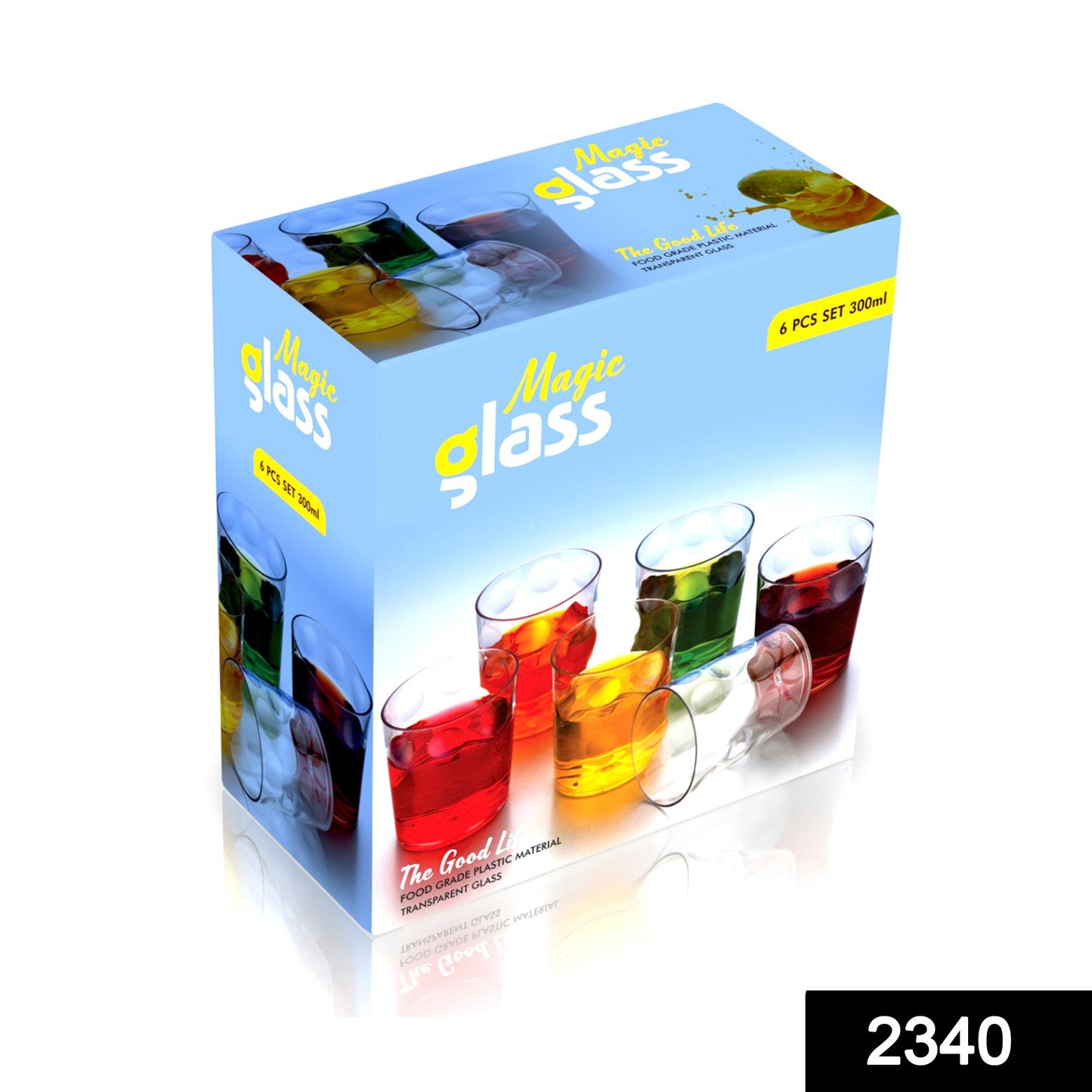 2340 Multi Purpose Unbreakable Drinking Glass (Set Of 6 Pieces) (300ml) - Springkart 