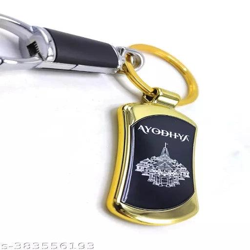 Premium Quality Metal Keychain of Lord Ram Black Gold Colour - Springkart 