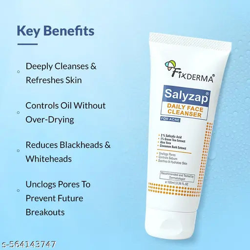 Fixderma 2% Salicylic Acid Face Wash for Oily Skin  Acne Clearing Face Wash for Men & Women 100ml
