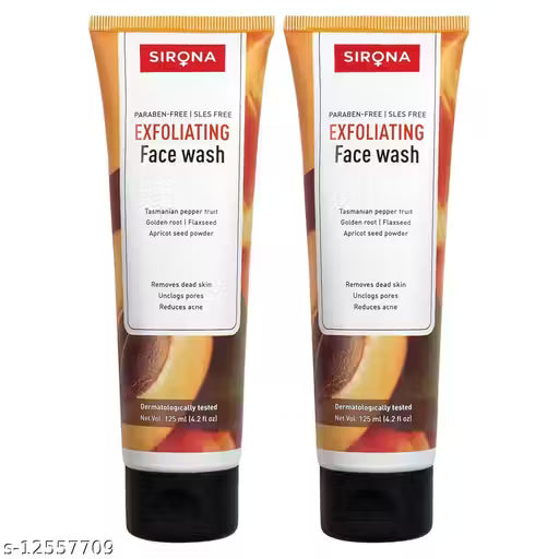 Sirona Hygiene Natural Exfoliating Face Wash - 125 ml (Pack of 2)