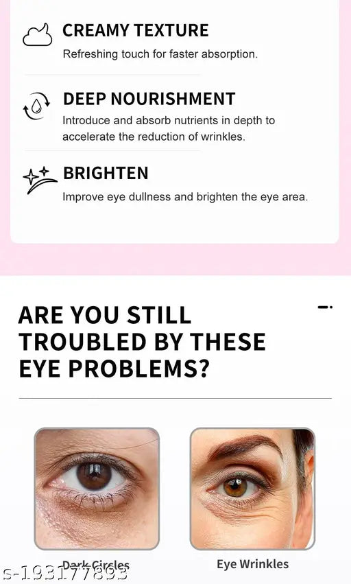 Beautiful Under Eye Cream Gel for Dark Circles, Puffy Eyes, Wrinkles & Removal (50 g) - Springkart 