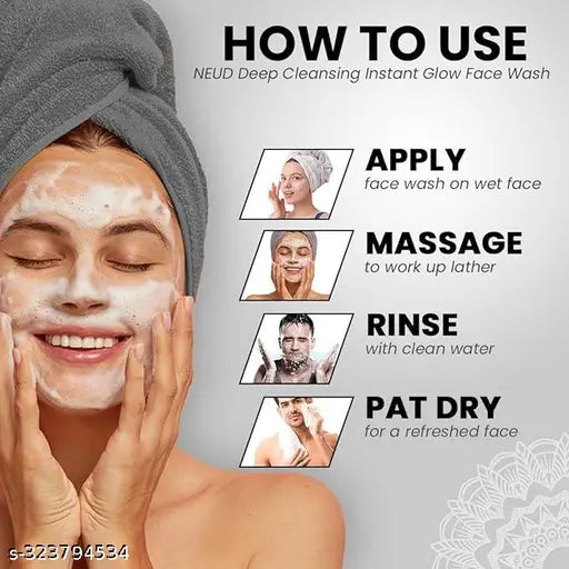 NEUD Deep Cleansing Instant Glow Face Wash for Men and Women - 1 Pack (70ml) - Springkart 