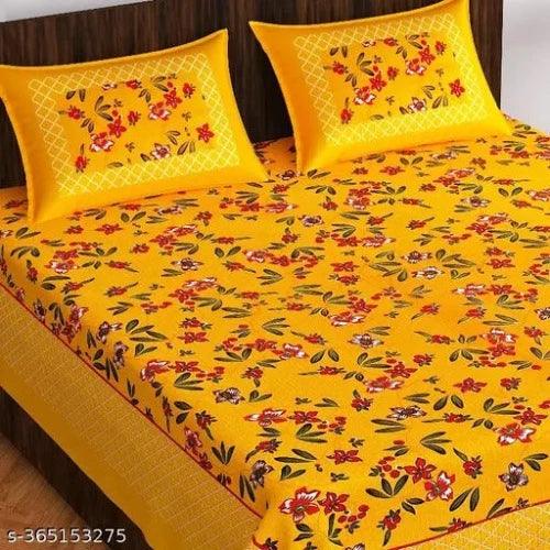 Rajasthani 100% Jaipuri Cotton King Size Double bedsheet With Pack Of Combo 1 Bedsheet With 2 Pillow Cover - Springkart 