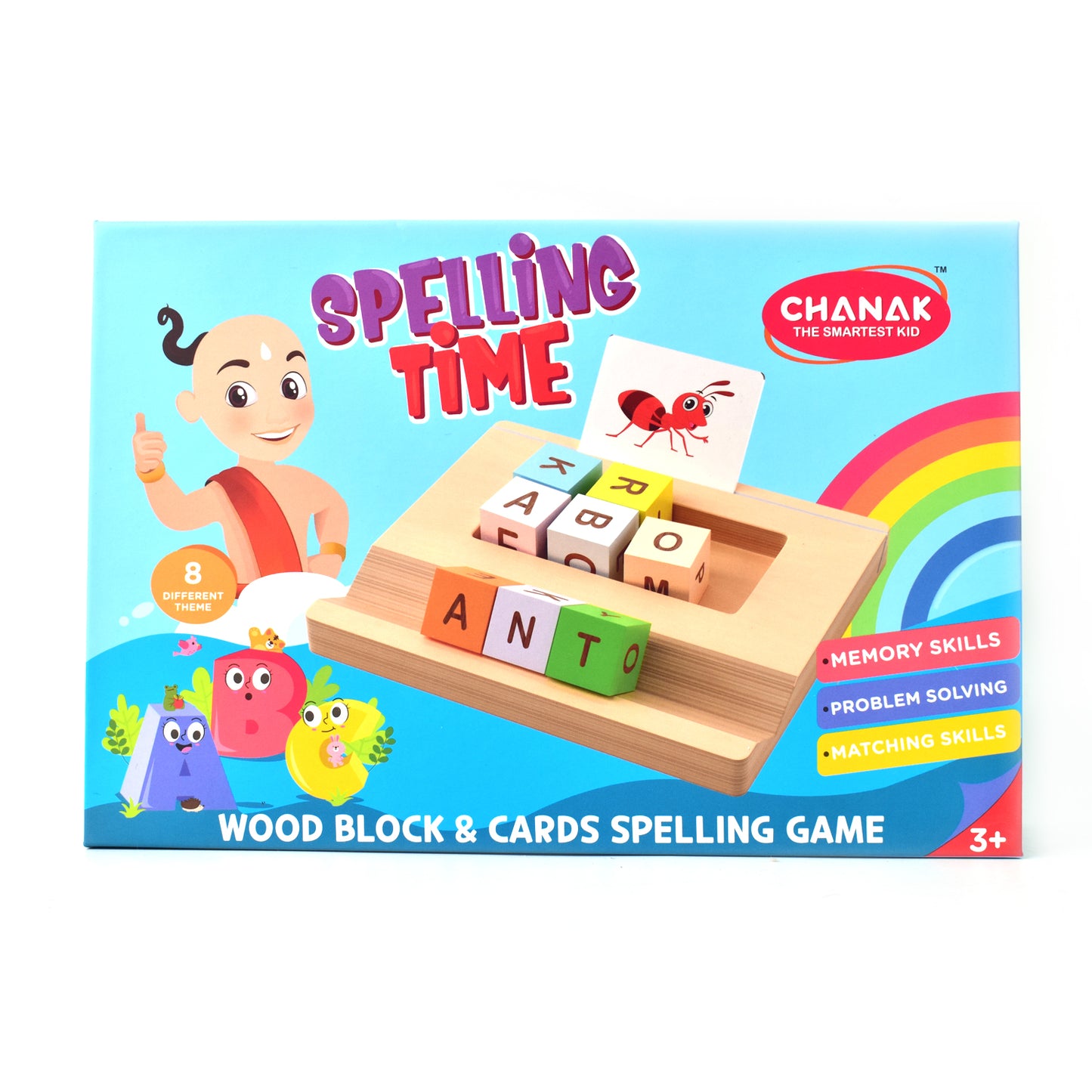 Alphabet Puzzle Spelling Reading Words (26 Flash Cards 8 Woodenblock) - Springkart 