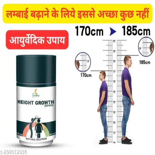 Height Growth Capsule Height enhancement capsules/Herbal height booster solution/Natural height enhancement remedy/Natural growth supplement for height/For Girls & Boys/No Side Effects/(Pack Of 1)(30 Capsule)