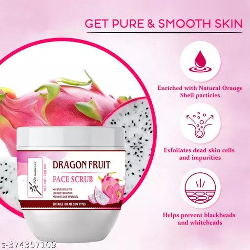 Dragon Fruit Face Scrub for Tan Removal, Glowing Skin,Oily,Dry Skin,Women,Men Face Scrub,