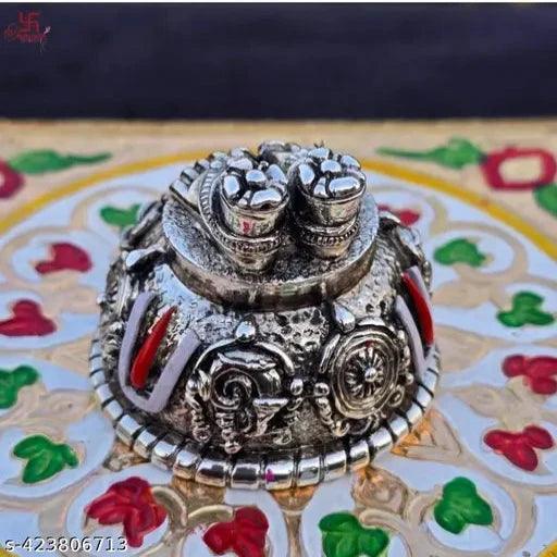 Silver Plated Antique Finish Lord Balaji Charan Paduka