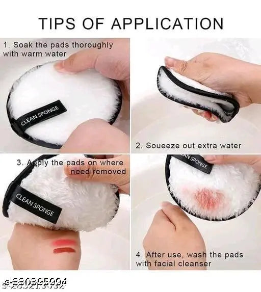 3 Makeup Removal Reusable Cleansing Pads, Easily Removes Face & Eye - Springkart 