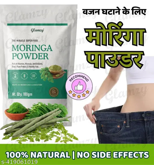 Zidella Organic Moringa Powder for Skin | Hair | Weight loss - moringa plant powder, organic moringa powder, moringa leaf powder, moringa leaves powder, drumstick powder, drumstick leaves powder - 100gm