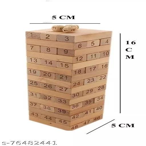 Sanchi Creation Wooden Wiss Block Toys, Wooden Jenga Block, Tumbling Tower Toy for Kids & Adults (Small Size) - Springkart 