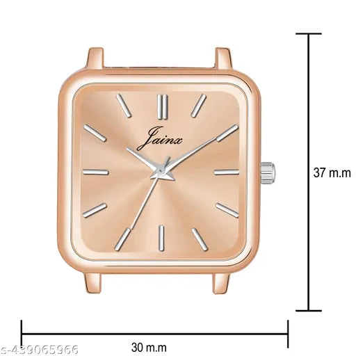 Jainx Square Rose Gold Mesh Chain Analog Wrist Watch for Women - JW8605