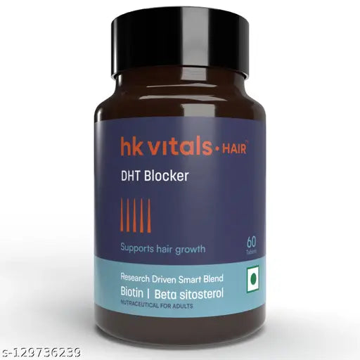 HK Vitals DHT Blocker with Biotin, Stinging Nettle and Soya Protein, Helps Reduce Hair Fall, Stimulates Hair Growth, 60 Tablets(Supplements) #biotin #DHT blocker #hair tablets #hair supplement