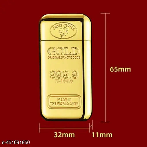 Gold Square bar high Flame Cigarette Pocket Windproof and flameless Lighter - Springkart 