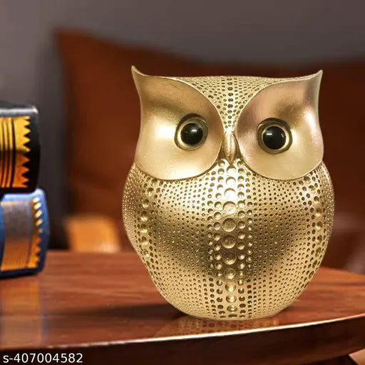 Modern Classy Lucky Owl Resin Art Figure Showpiece