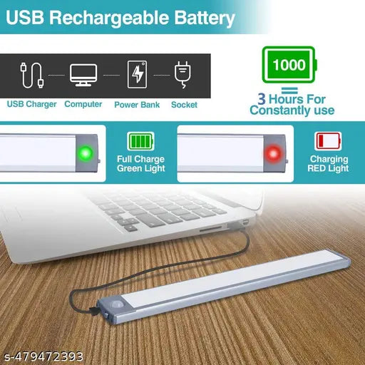 LED Cabinet Lights, Motion Sensor Under Closet Light, Rechargeable Battery