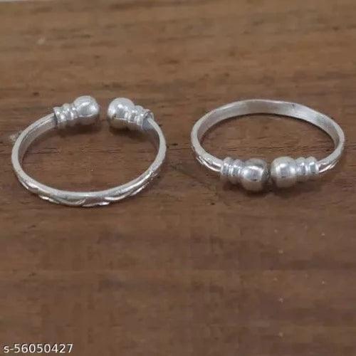 Stylish Toe Ring Adjustable Silver Toe Rings Women (4 Pairs) - Springkart 