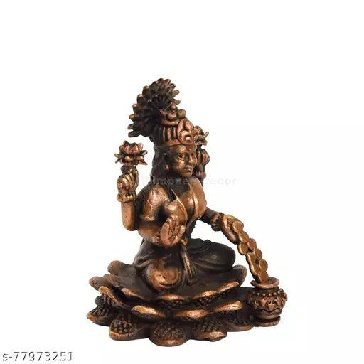 Copper Dhan Lakshmi Idol 2.5 inches , Patina Antique Finish , 1 Piece