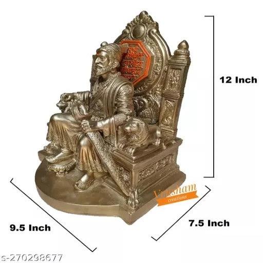 Chatrapati Shivaji Maharaj statue 1 Feet Golden - Springkart 