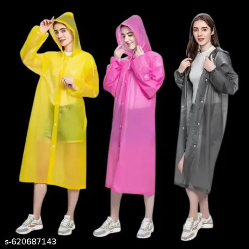 3 PCS NSCC EVa Rain coat assorted color