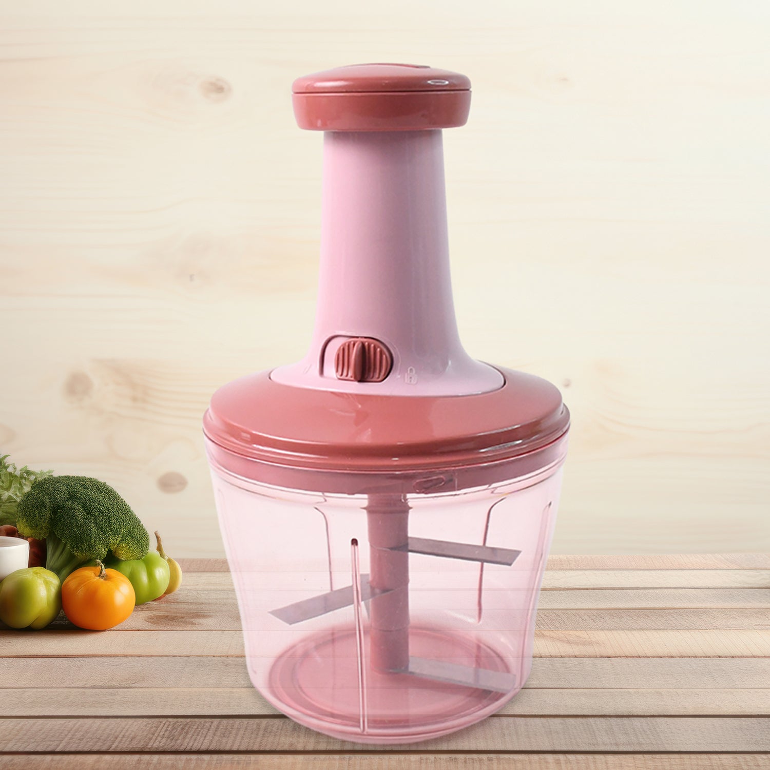 Apex Quba Push Chopper With Stainless Steel Blades (1000ml). - Springkart 