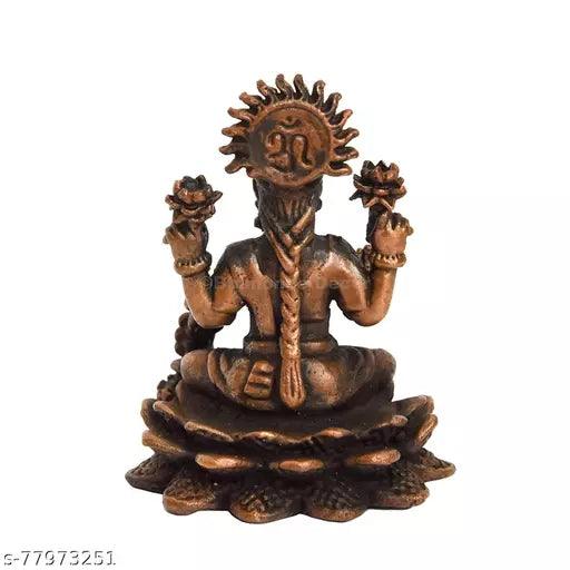 Copper Dhan Lakshmi Idol 2.5 inches , Patina Antique Finish , 1 Piece