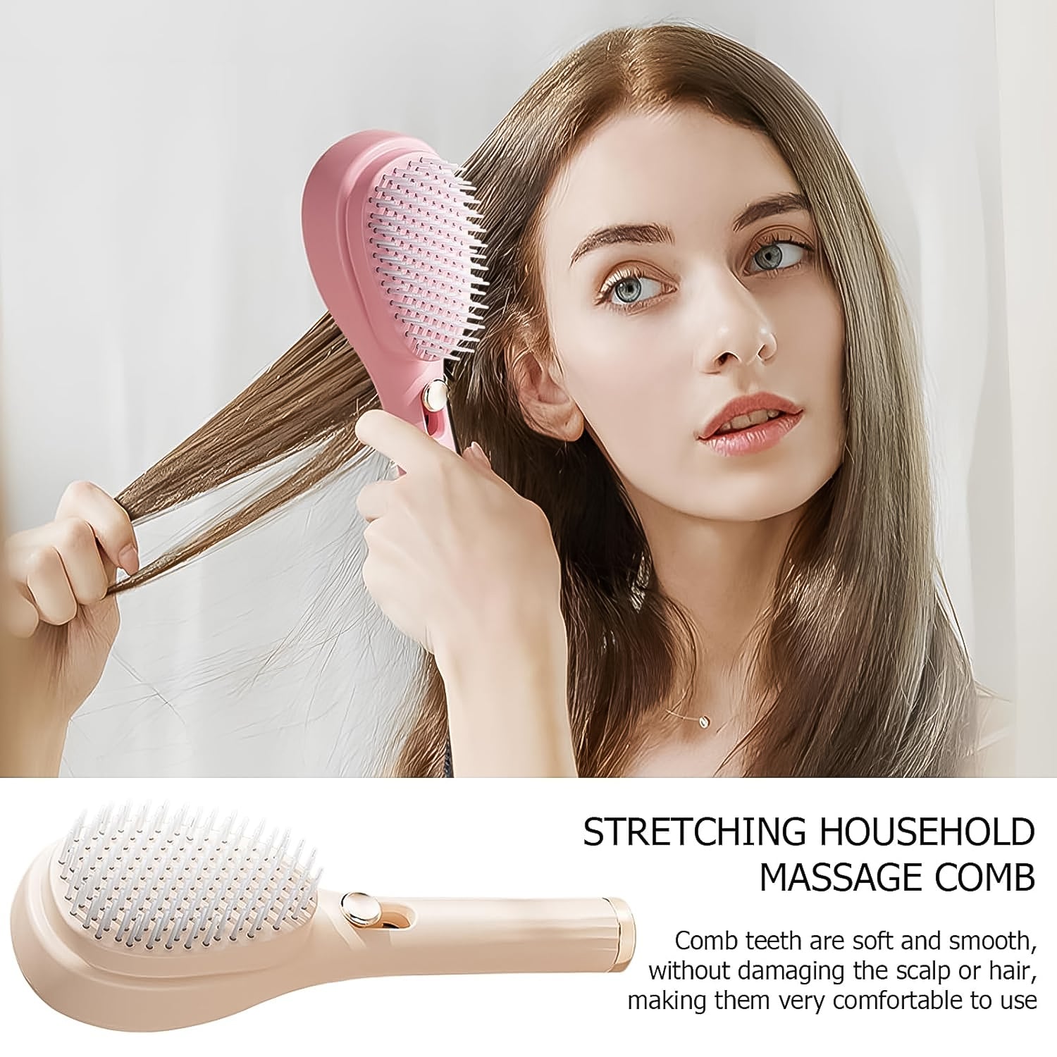 Self-cleaning Anti-static Massage Comb (1 Pc) - Springkart 