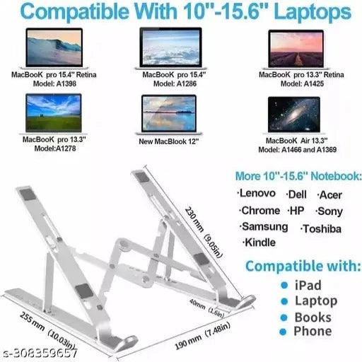 Aluminum Tabletop Laptop Stand Ergonomic Foldable Portable Laptop Stand (Sliver)