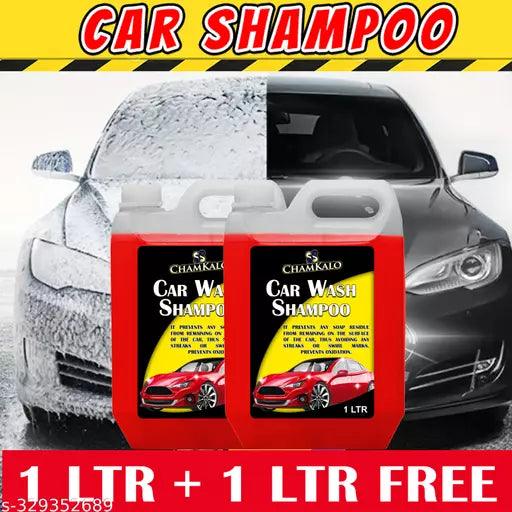 Car Wash Shampoo With Added Silicones For Spot Cleaning Better Shine After Wash - 1 LTR+1LTR Free - Springkart 