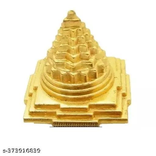 Lakshmi, Meru Shree Yantra (Metal-Gold_4cm X 4cm X 4cm)