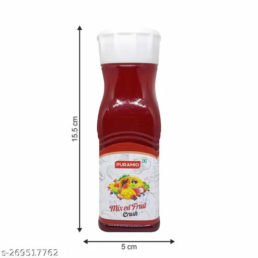Puramio Fruit Crush Combo (Pack of 4), 250ml Each- Mix Fruit, Pineapple, Orange & Mango