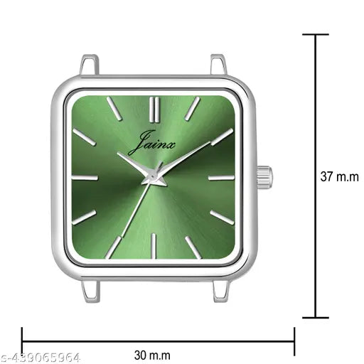 Jainx Square Green Dial Steel Mesh Chain Analog Wrist Watch for Women - JW85603