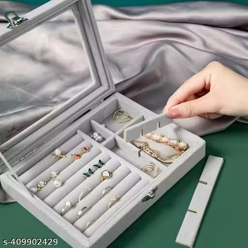 Jewellery Organiser Boxx Velvet Clear Lid Jewellery Organiser