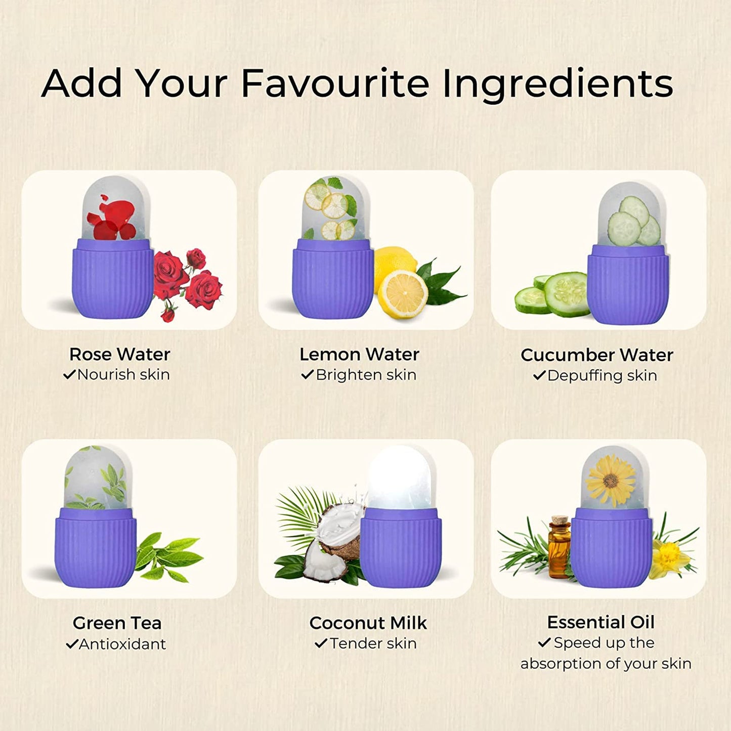 1224l Beauty Ice Roller For Face Massager Eye Reusable Face Rollers Facial Roller ( Loose ) - Springkart 