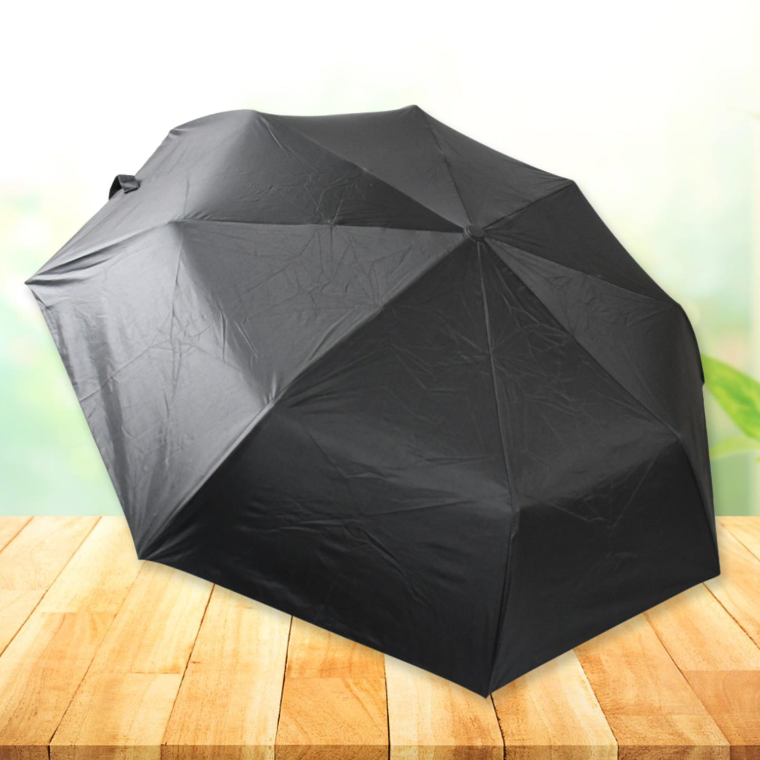 12744 2 Fold Manual Open Umbrella Windproof Sunproof Rainproof With Sturdy Steel Shaft Wrist Straps Easy To Hold Carry Umbrella For Women Men Kids - Springkart 