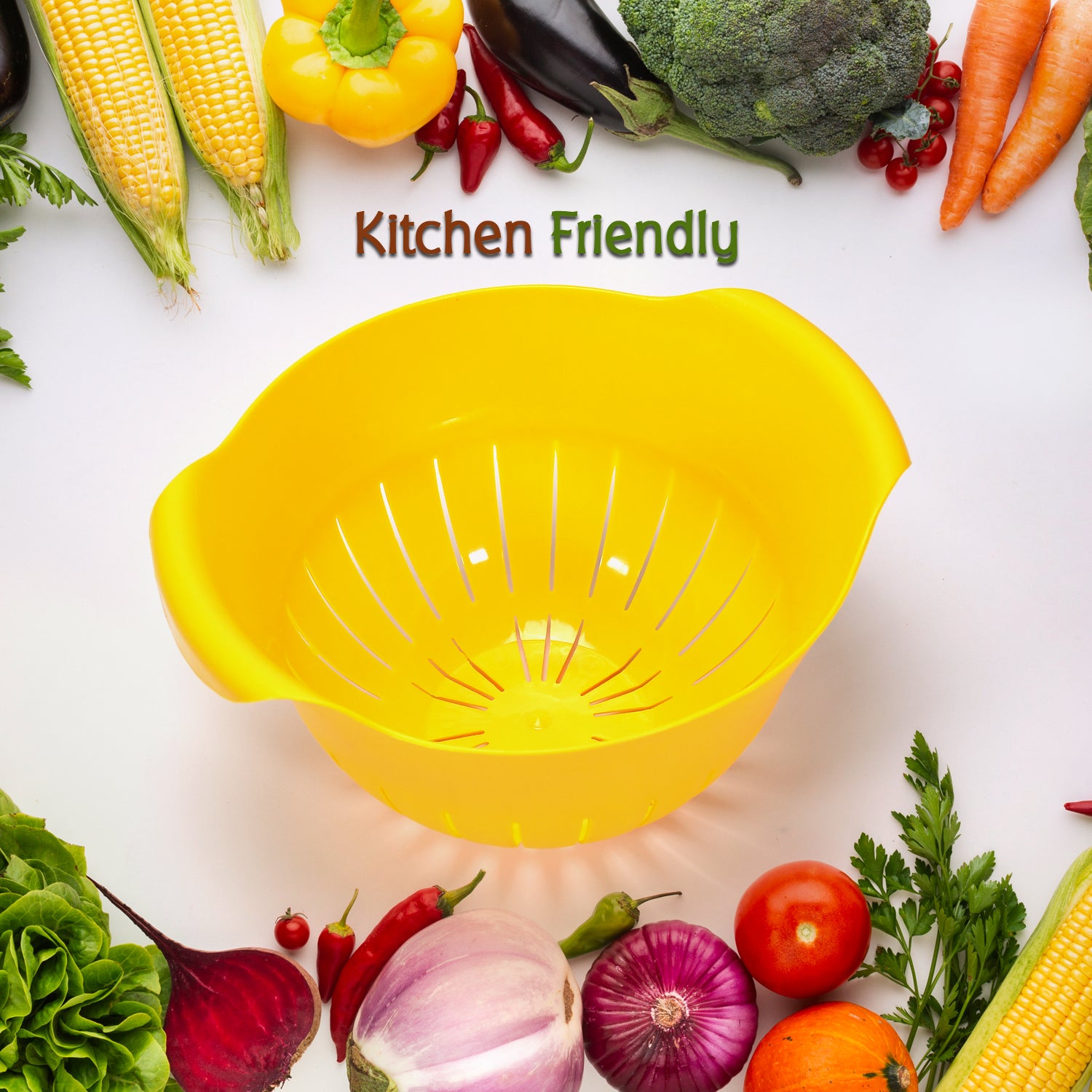 2312 Plastic Fruits Vegetable Noodles Pasta Washing Bowl Strainer - Springkart 
