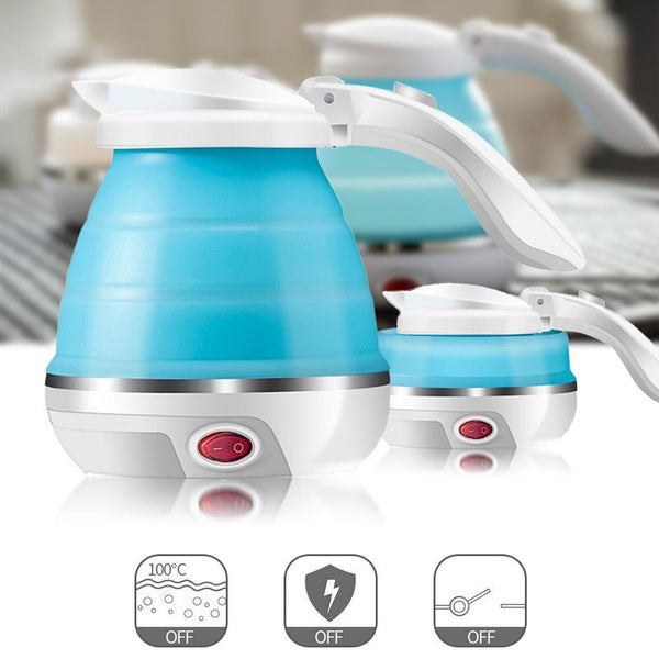 Silicone Foldable Collapsible Electric Water Kettle Camping Boiler - Springkart 