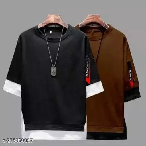 "Men's Combo Oversized Hip Hop T-shirts" (Pack of 2) - Springkart 