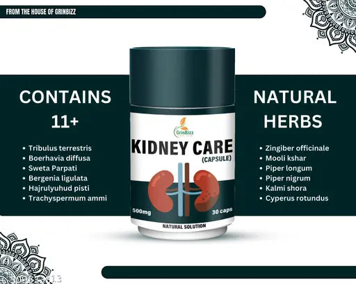 Kidney Care Capsule Ayurevdic Kidney Detox Supplement | Kidney Cleaner | Bladder Cleaner | Kidney Stones Dissolution | Liver Cleaner | Pathari Ki Dawai| Good Health | No Side Effects | ( pack Of 1)(30 Capsule)