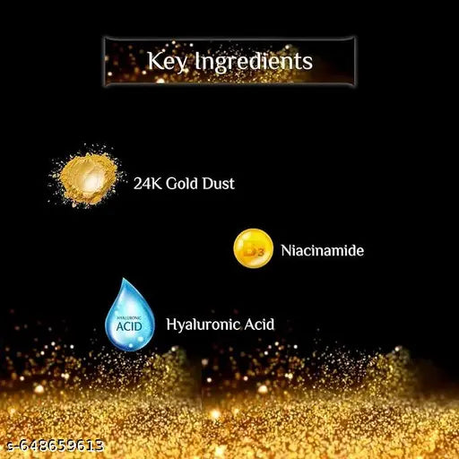 24K Gold Face Serum: Chemical-Free, Organic - 30ML Bottle. Pure Radiance In A Bottle, Crafted With Natural And Organic Ingredients For Youthful Skin. (Pack Of 2) 30ML
