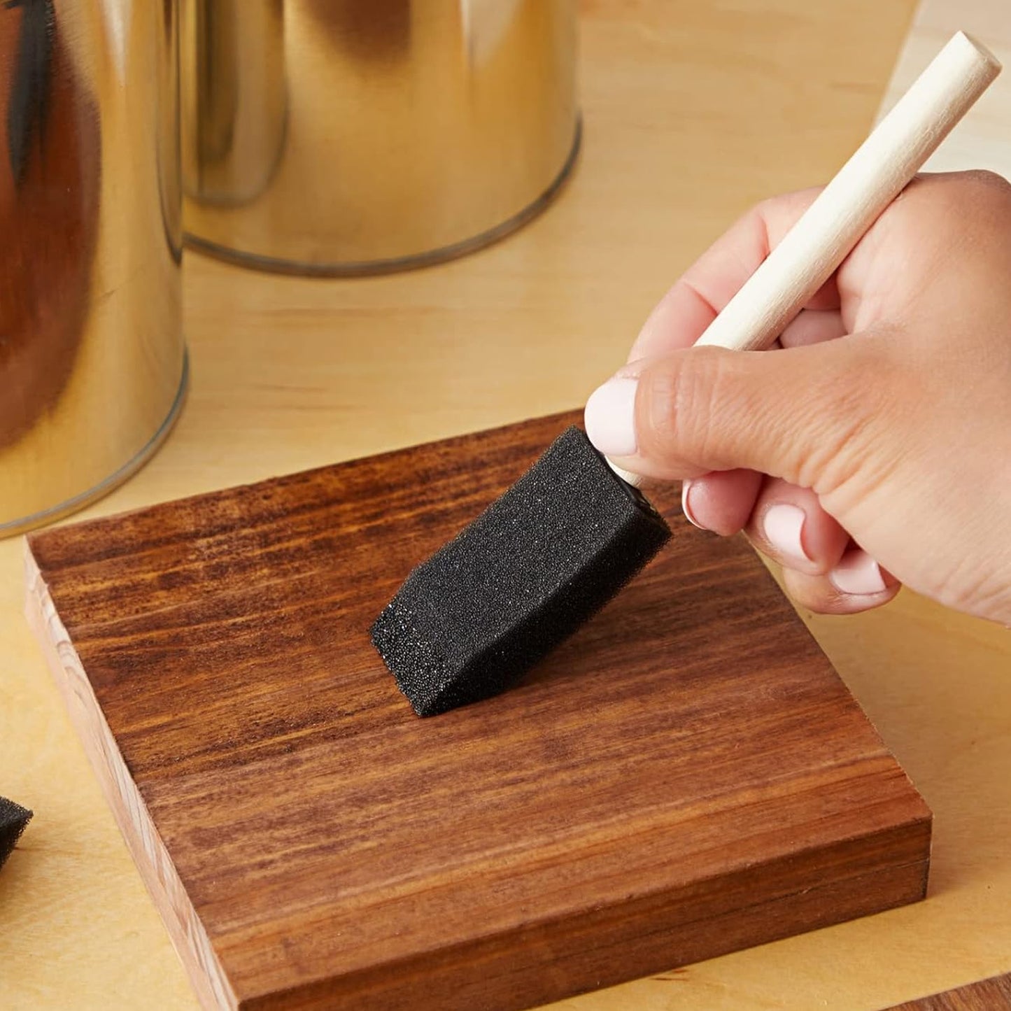 Multipurpose Sponge Brushes For Painting With Wooden Handles (6 Pcs Set) - Springkart 