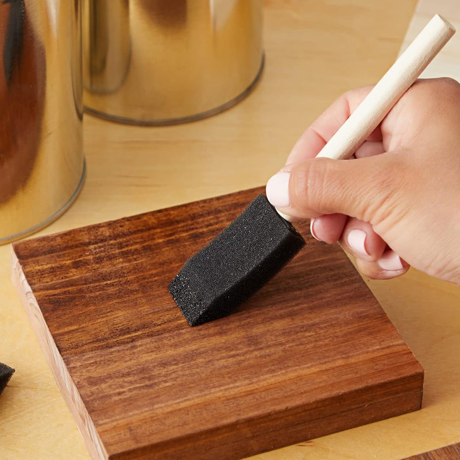 Multipurpose Sponge Brushes For Painting With Wooden Handles (6 Pcs Set) - Springkart 